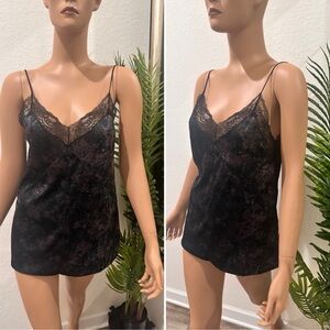 Zara Black and Gray Lace velvet Cami M